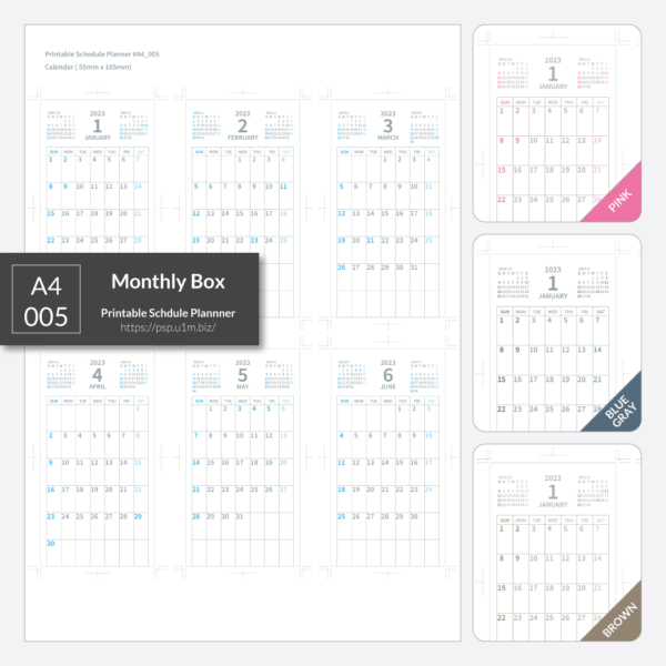 A4_005 Monthly Box Planner