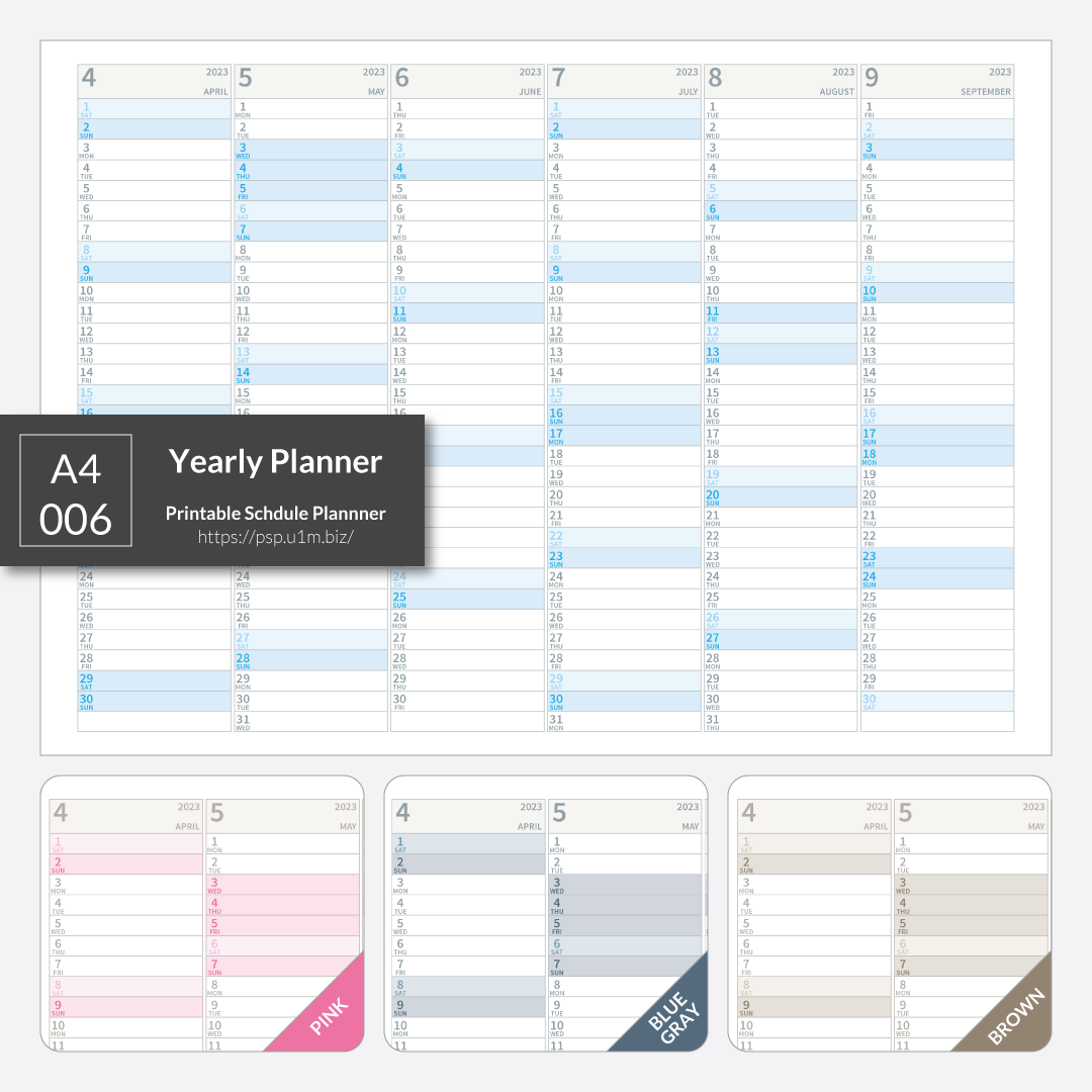 A4_006 Yearly Planner