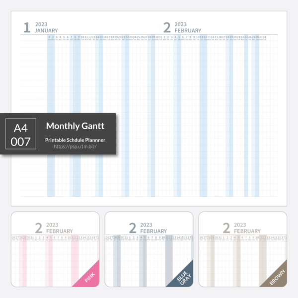 A4_007 Monthly Gantt Chart