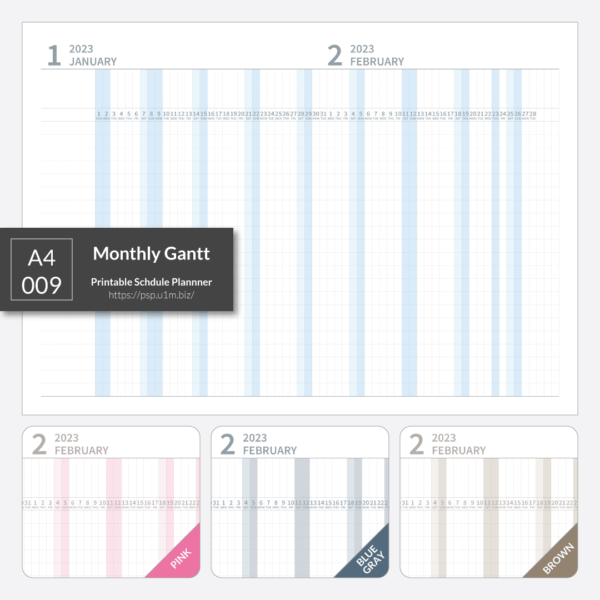 A4_009 Monthly Gantt Chart