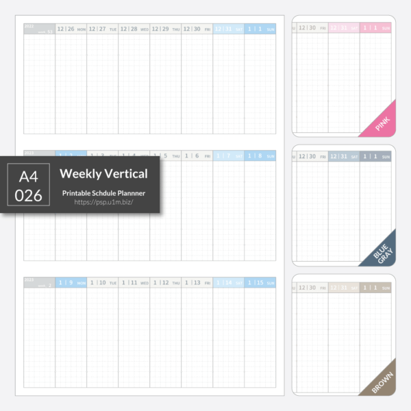 A4_026 Weekly Vertical Planner