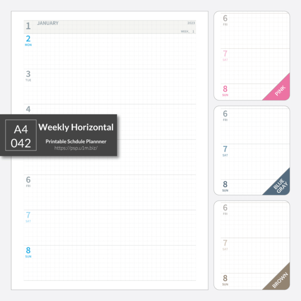A4_042 Weekly Horizontal Planner