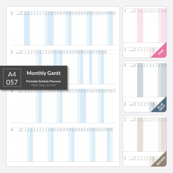 A4_057 Monthly Gantt Chart