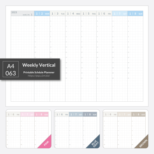 A4_063 Weekly Vertical Planner