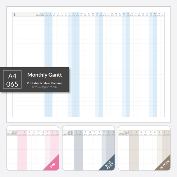A4_065 Monthly Gantt Chart