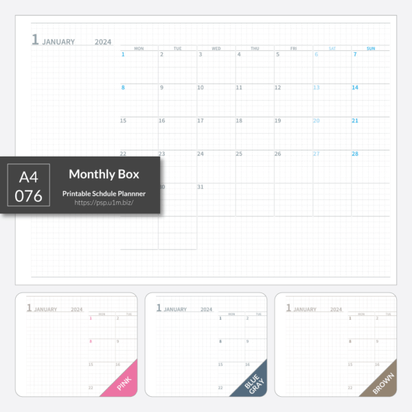 A4_076 Monthly Box Planner
