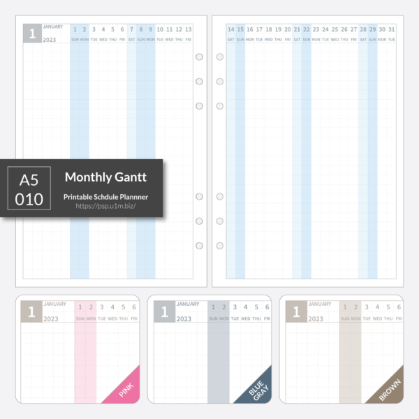 A5_010 Monthly Gantt Chart