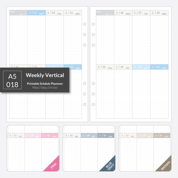 A5_018 Weekly Vertical Planner