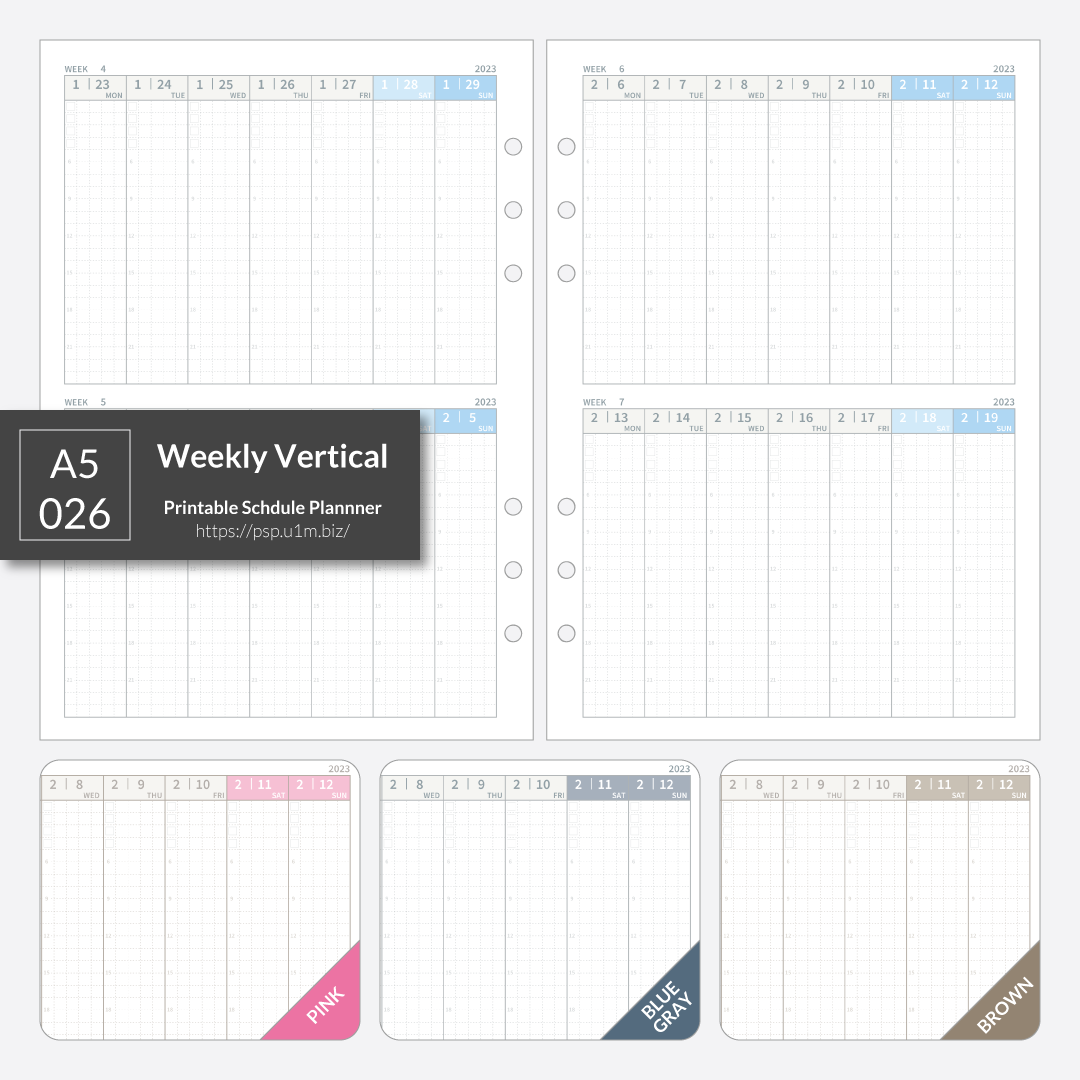 A5_026 Weekly Vertical Planner