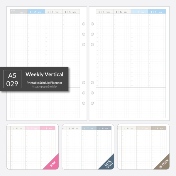 A5_029 Weekly Vertical Planner