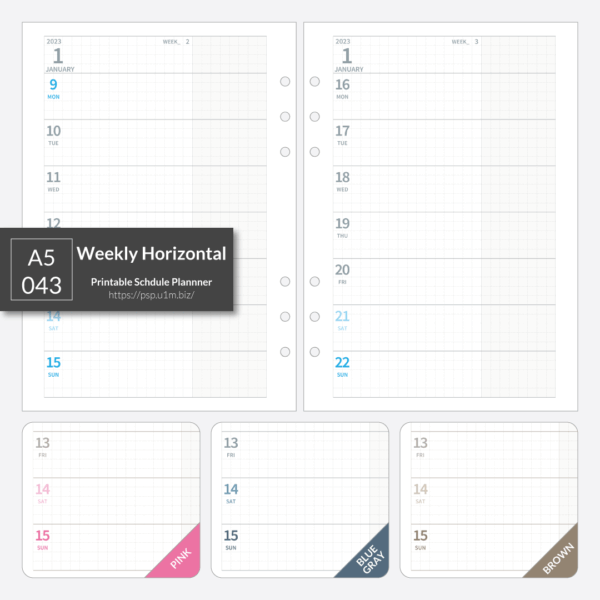 A5_043 Weekly Horizontal Planner