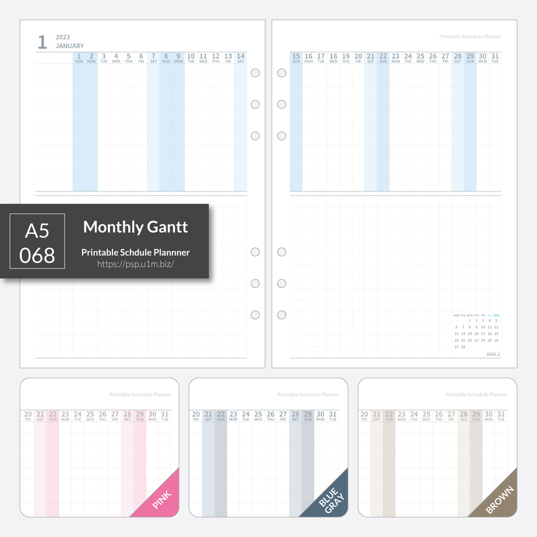 A5_068 Monthly Gantt Chart