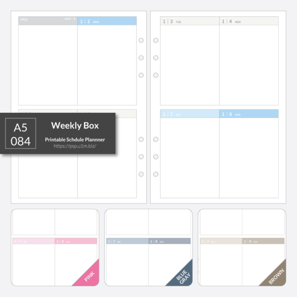 A5_084 Weekly Box Planner