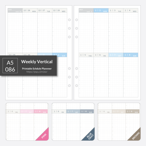 A5_086 Weekly Vertical Planner