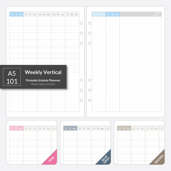 A5_101 Weekly Vertical Planner