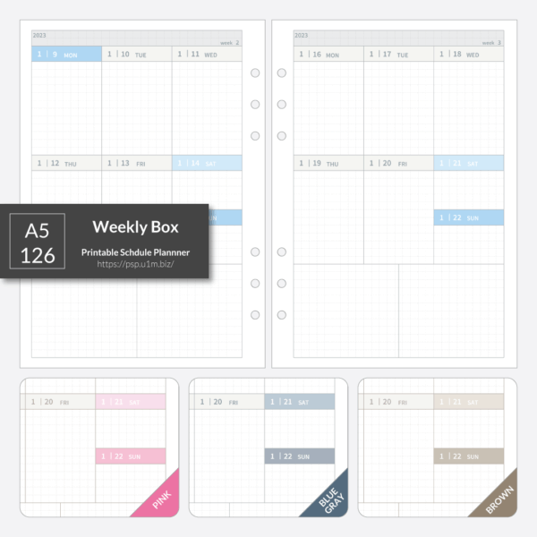 A5_126 Weekly Box Planner