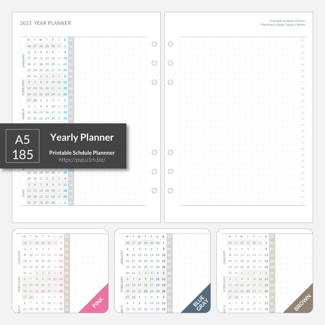 A5_185 Yearly Planner