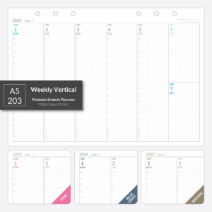 A5_203 Weekly Vertical Planner