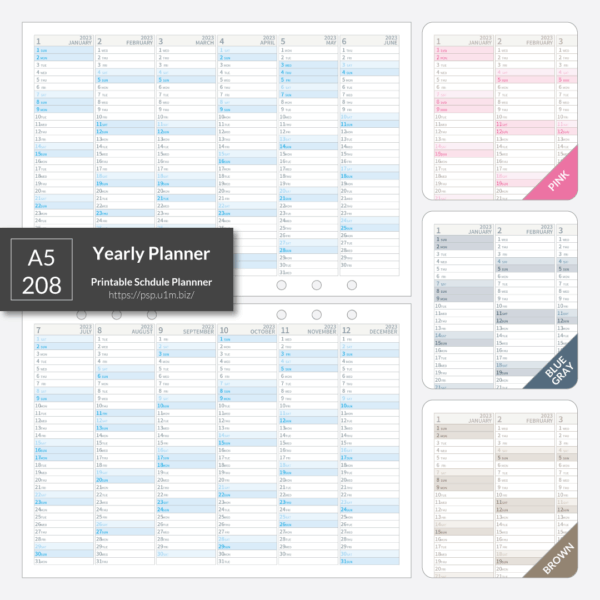 A5_208 Yearly Planner