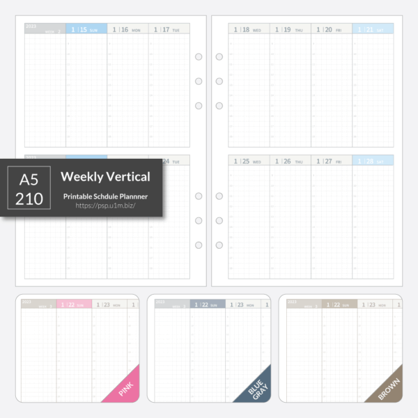 A5_210 Weekly Vertical Planner