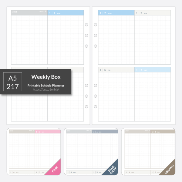 A5_217 Weekly Box Planner