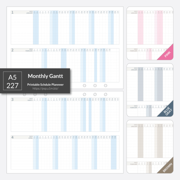 A5_227 Monthly Gantt Chart