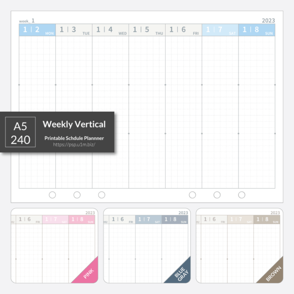 A5_240 Weekly Vertical Planner