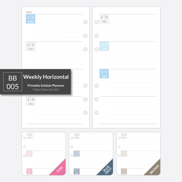BB_005 Weekly Horizontal Planner