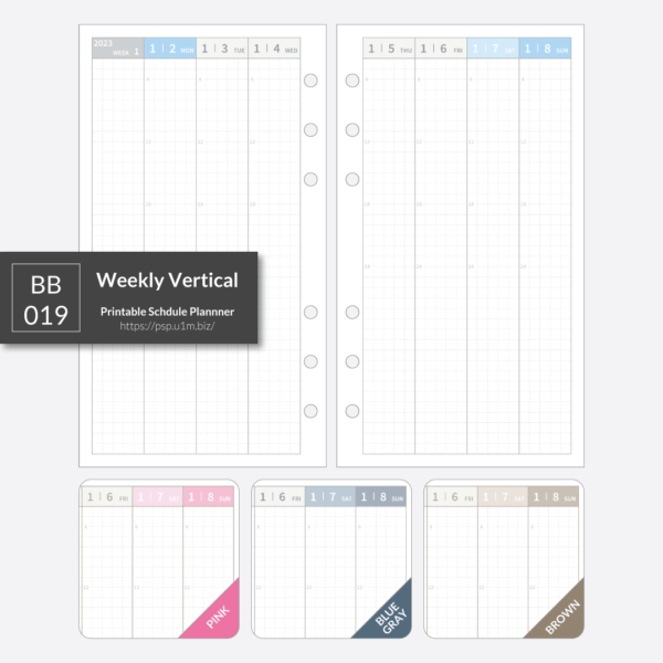 BB_019 Weekly Vertical Planner
