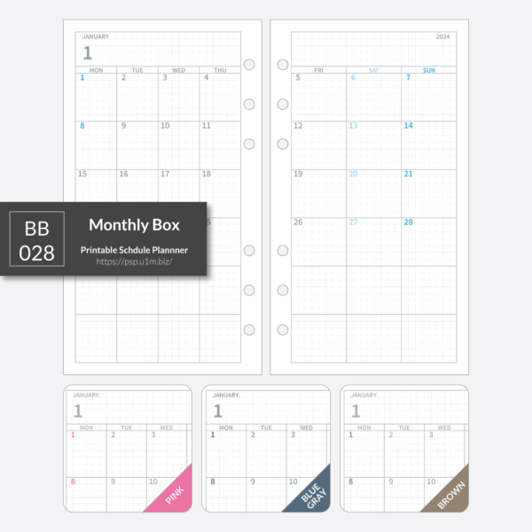 BB_028 Monthly Box Planner