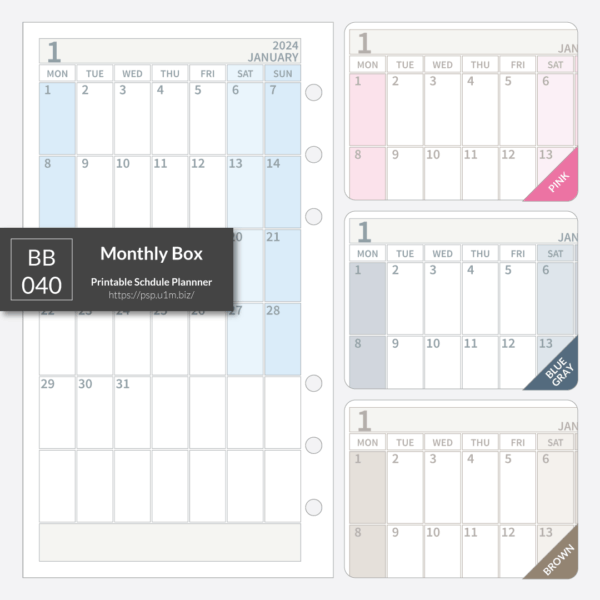 BB_040 Monthly Box Planner