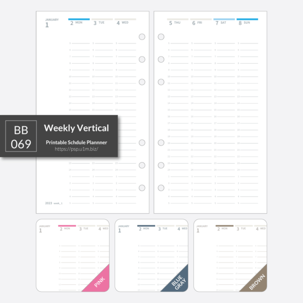 BB_069 Weekly Vertical Planner