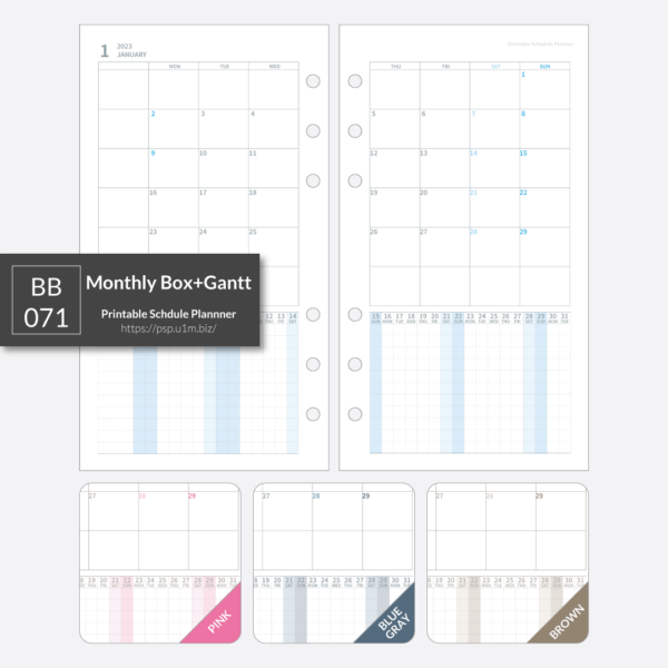 BB_071 Monthly Box + Gantt Planner