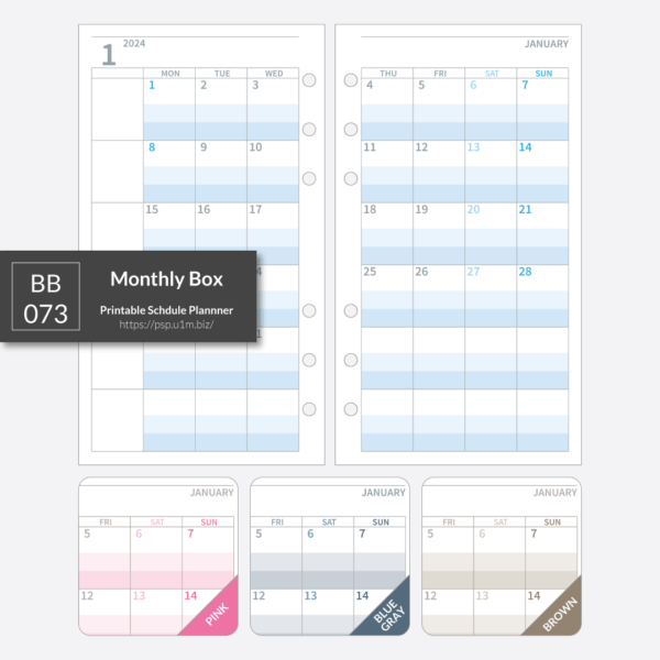 BB_073 Monthly Box Planner